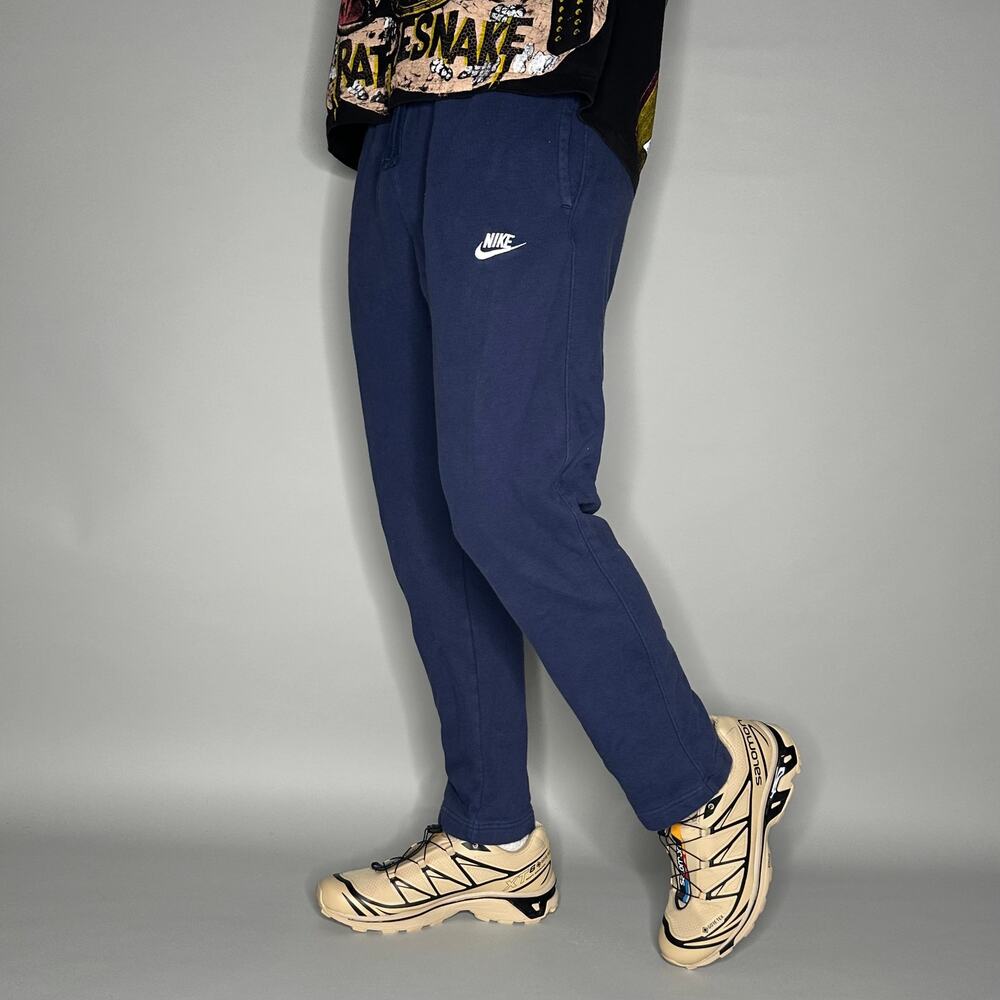Vintage Y2K Nike Sweatpants Mens M Navy Blue White Swoosh Cotton Joggers